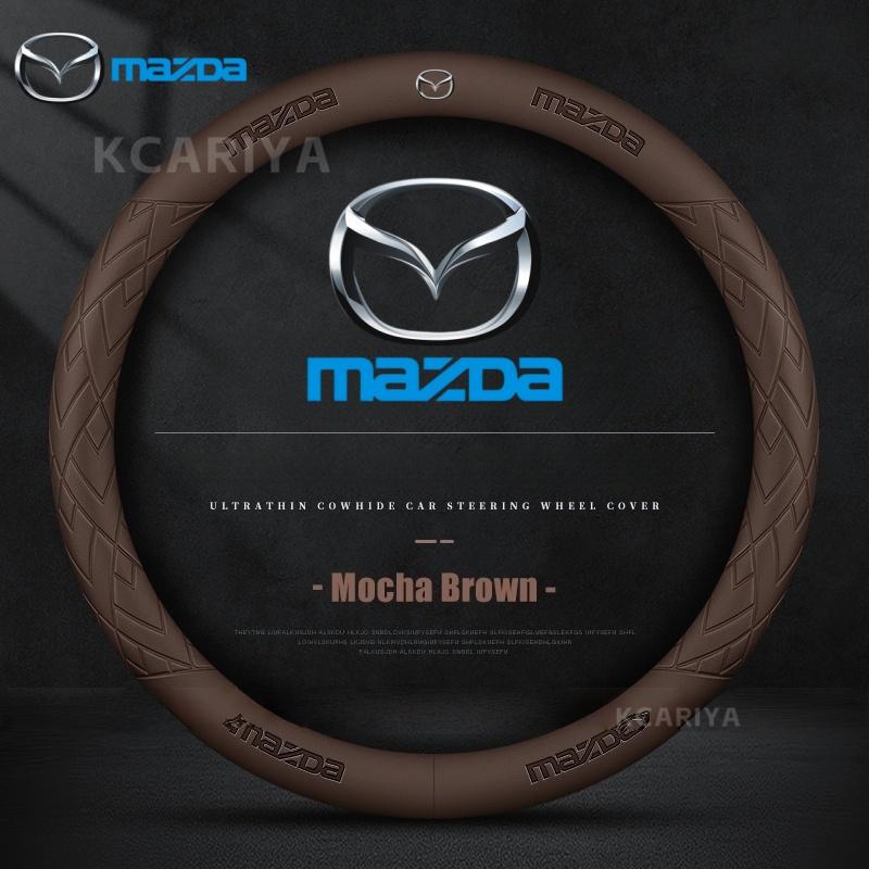 Coprivolante in Fibra di Carbonio e Pelle da 38CM per Mazda 2 3 CX5 CX30 CX8 CX3 Mazda2 6 5 CX9 BT50 Accessori Auto