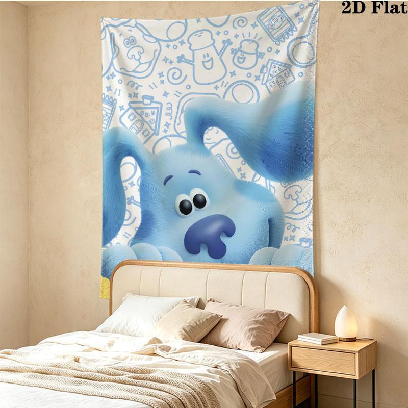 Blue'S Clues Wall Tapestry Aesthetic Wall Hanging Printed Fabric Blanket Decorative Tapestries For Bedroom Living Room Home Decor