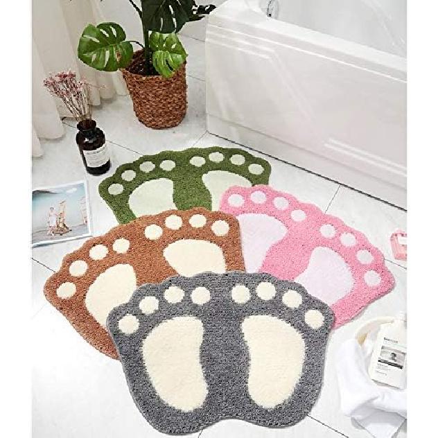 

Cartoon “Big Feet” Bathroom Rug Mat, Water Absorbent Rug Mat, Soft Plush Door Rug Mat for Bathroom Washroom (Khaki) хаки