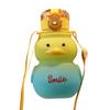 1PC Cute Water Bottle for Girls with Straw 650ml Portable Kawaii Duck Kettle Summer Large Capacity Plastic Drinking Cup