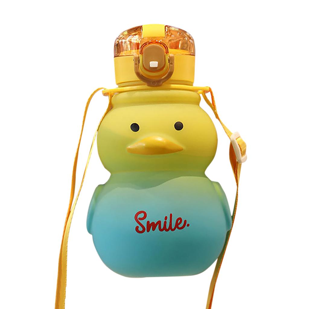 1PC Cute Water Bottle for Girls with Straw 650ml Portable Kawaii Duck Kettle Summer Large Capacity Plastic Drinking Cup
