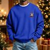 Men's Long Sleeve Neck Sweatshirt with Christmas Print, Holiday Pullover Top