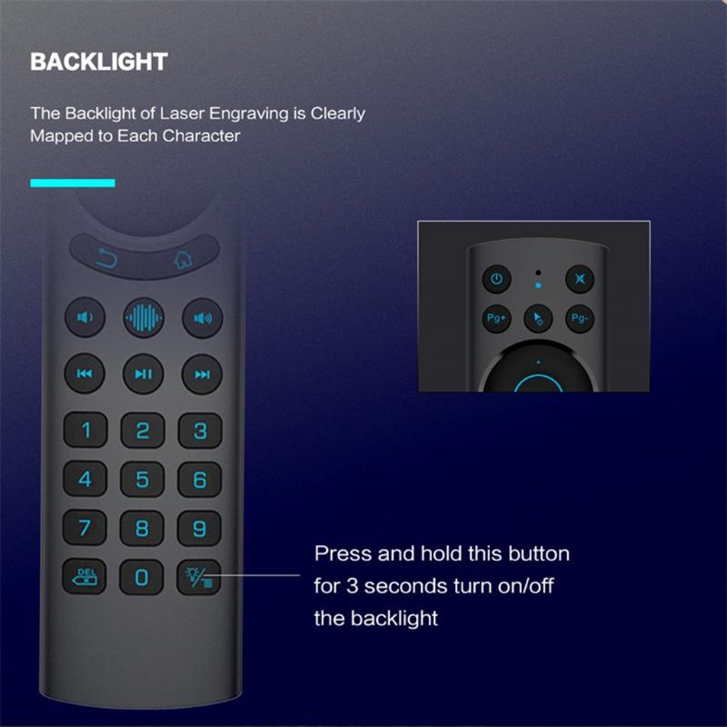G20BTS Plus Air Mouse Gyroscope Learning 2.4g BT5.0 Backlit for Smart Voice Wireless Remote Control for Android TV Box