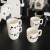 Ins Cute Expression Stackable Ceramic Mug, Minimalist White Coffee & Water Cup for Home Use