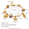 MamacitaSlay New Design 18K Gold-plated Stainless Steel Natural Stone Starfish Shell Bracelet Necklace Waterproof Jewelry Set
