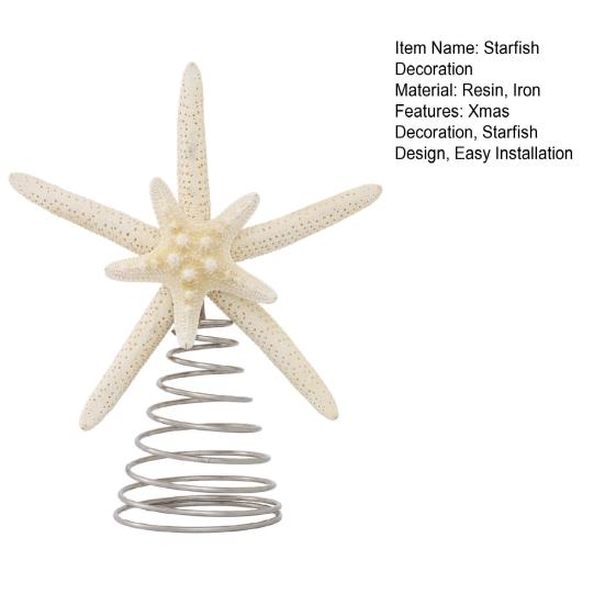 Starfish Christmas Tree Topper Xmas Tree Decoration Starfish Tree Topper with Spring for Home Bar Shop Holiday Party Decor