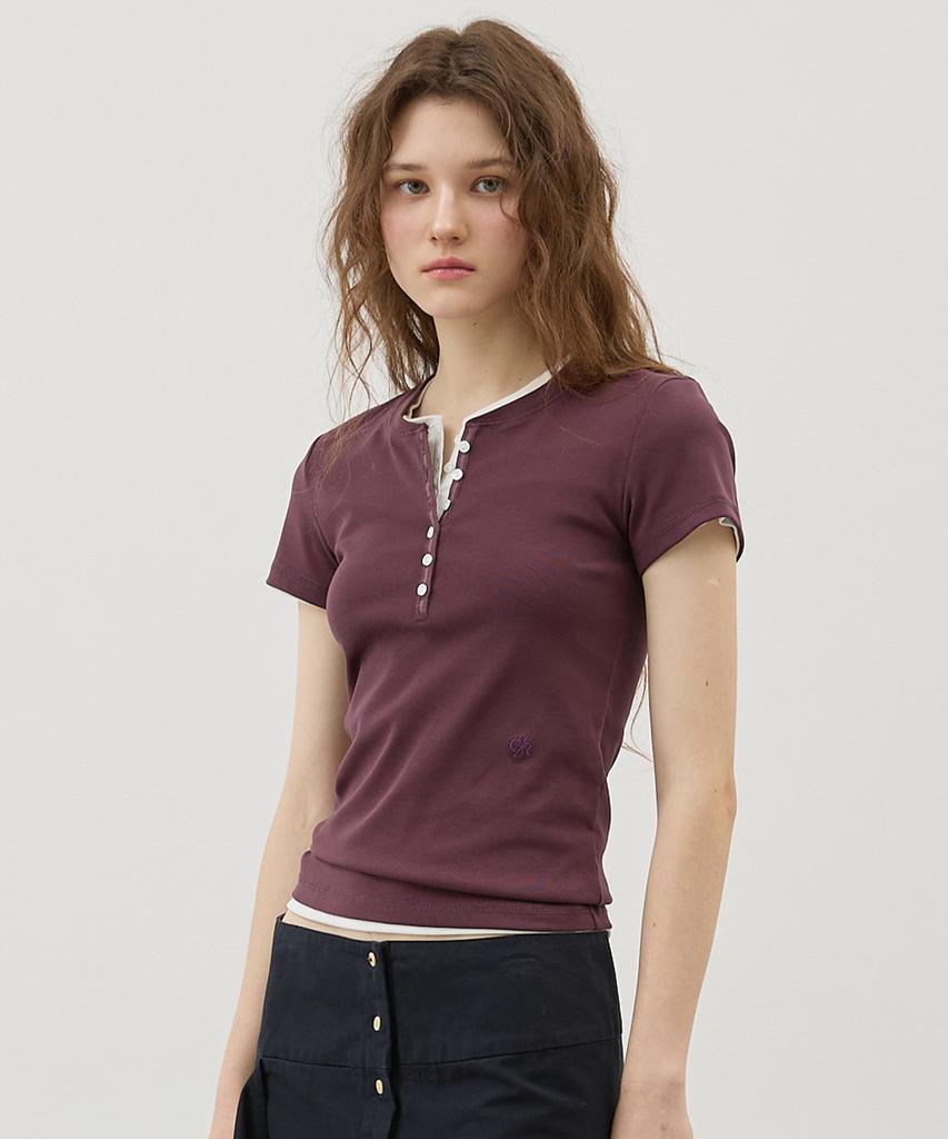 CITYBREEZE Comfort Henley Neck Short Sleeve T-Shirt_8 Colors