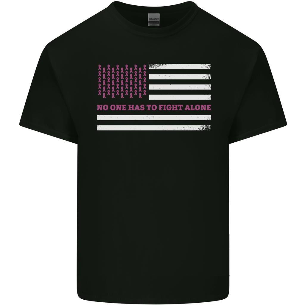 Breast Cancer Awareness USA Flag Unisexs Light Cotton TShirt