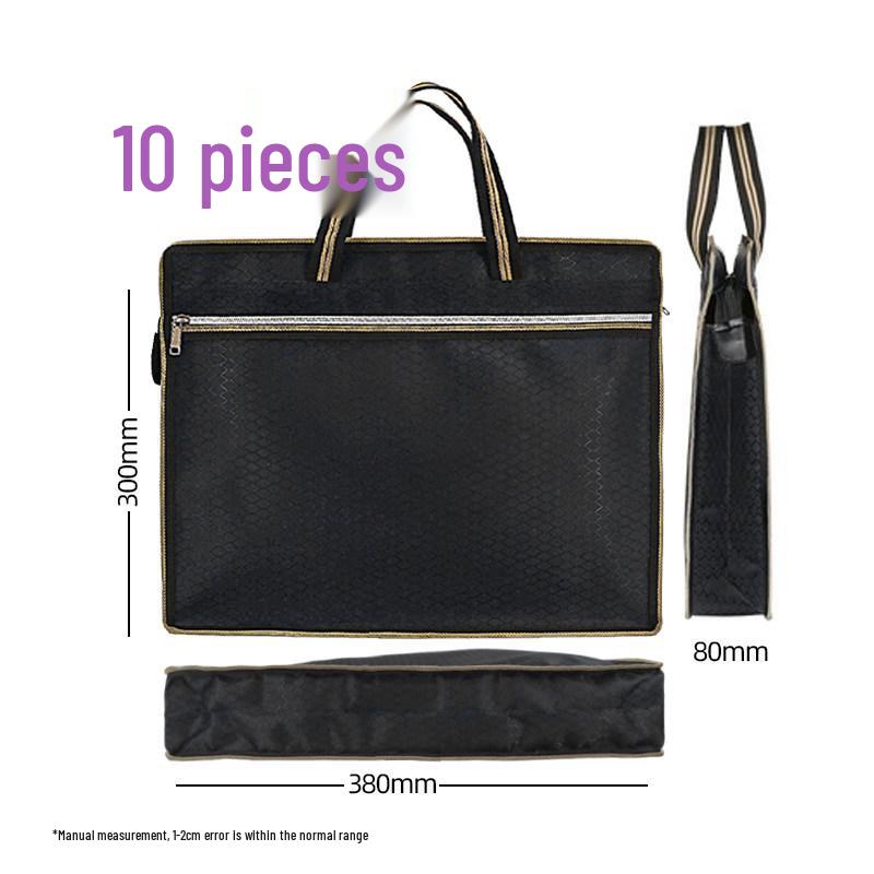 Customizable Zipper Briefcase: Document & Cigarette Case, Thickened Conference Handbag, with Printed Logo Capability.