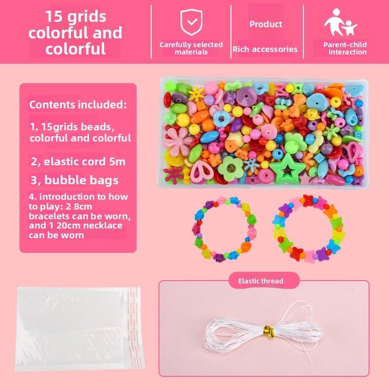 Children Bead Crafting Set Colorful Plastic Materials Handmade Accessories Gift