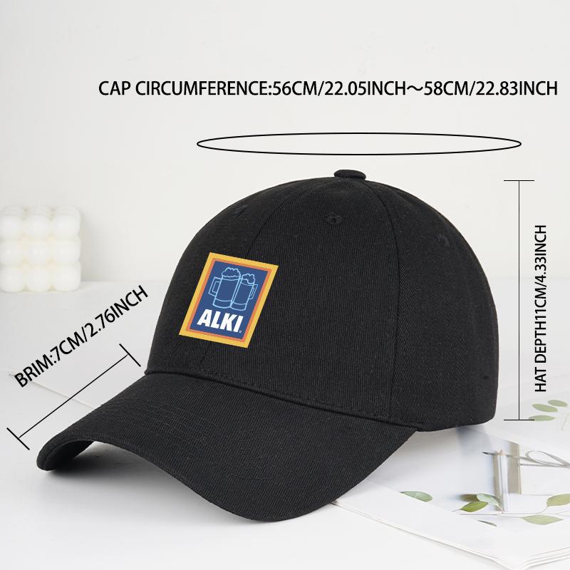 Alki Beer Mug Print Baseball Cap Soft And Comfortable Lightweight And Breathable Retro Casual American Style Trendy And Unique U