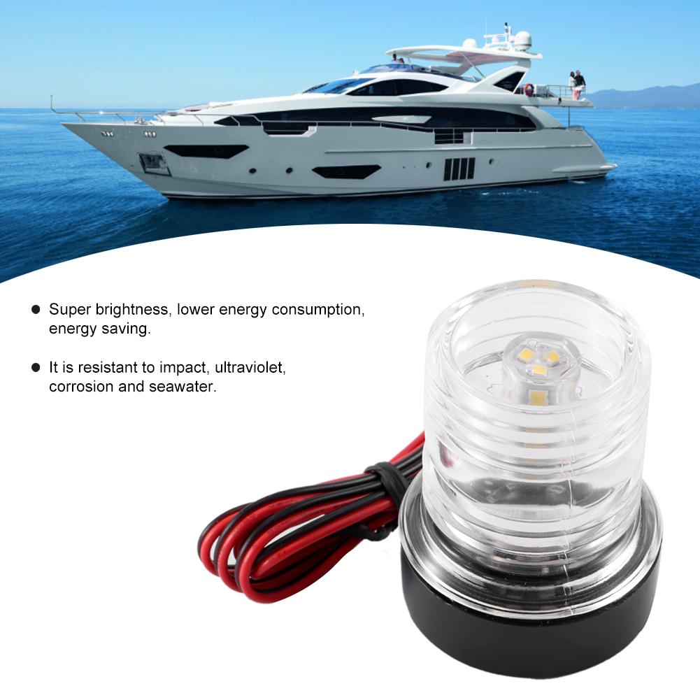 Signal Lamp 360 Degrees LED Waterproof Boat Navigation Anchor Light 12V White