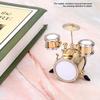 Miniature Drum with Case, Miniature Musical Instrument Model Replica Drum Set Mini Drum Miniature Dollhouse Model Ornament Drummer Gift Music Room