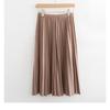 Jupe plissée trapèze élégante pour femmes, longue, décontractée, taille haute, Maxi, printemps été