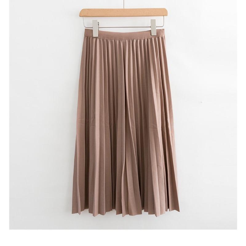 Jupe plissée trapèze élégante pour femmes, longue, décontractée, taille haute, Maxi, printemps été
