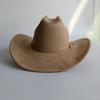 Vegan Suede Wide Brim Rancher Hat Metal Buckle Boot Accessories  for Men and Women Cowboy Hat Cattleman Style Unisex Fedora