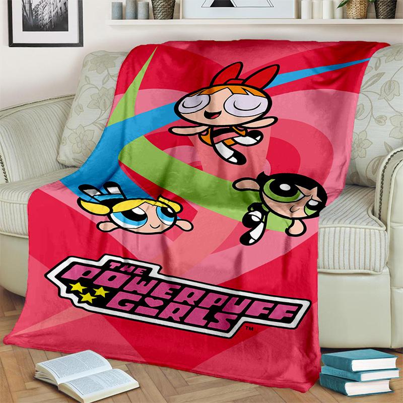 Cute P-Powerpuff Girl Cartoon Blanket,Soft Throw Blanket for Home Bedroom Bed Sofa Picnic Travel Office Rest Cover Blanket Kids