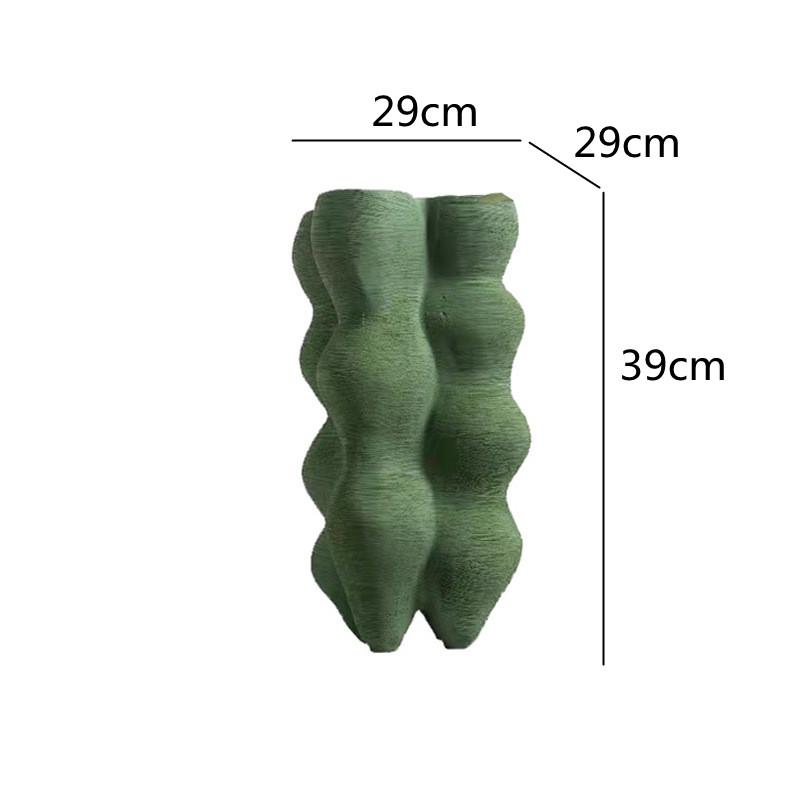 Creative Resin Vase Geometric Irregular Arc Ornaments Resin Craft Sculpture Flower Vase Handmade Art Furnishings Vases Pots