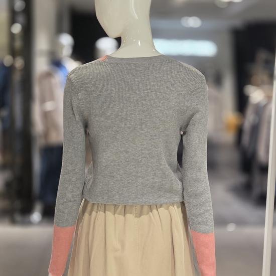 Olive de Olive Color Block V-Neck Cardigan