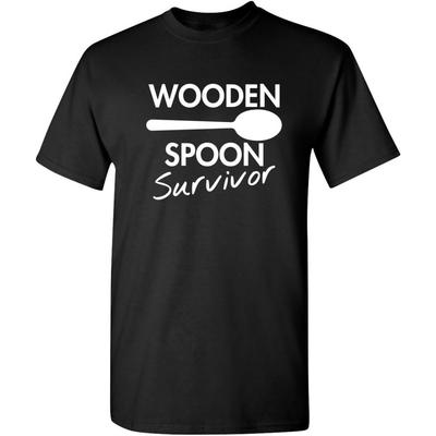Houten Lepel Survivor Volwassen Humor Mannen Grafisch Nieuwigheid Sarcastisch Grappig T-shirt Creatief Ontwerp T-shirt Mannen Ronde Hals Korte Mouw
