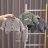 Boys' Long Sleeved 2-piece Set, Autumn and Winter Children's Thick Warm Home Clothes, Boys Comfortable Clothes