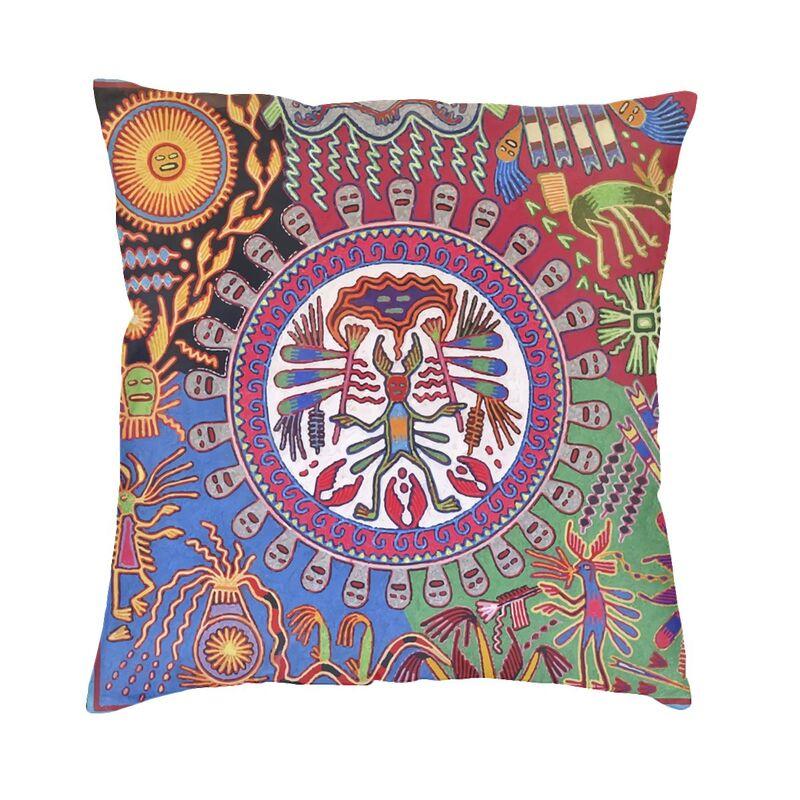

Мексиканская наволочка Huichol 45x45 см для дивана, современная наволочка, бархатная наволочка 30x30cm 12x12in