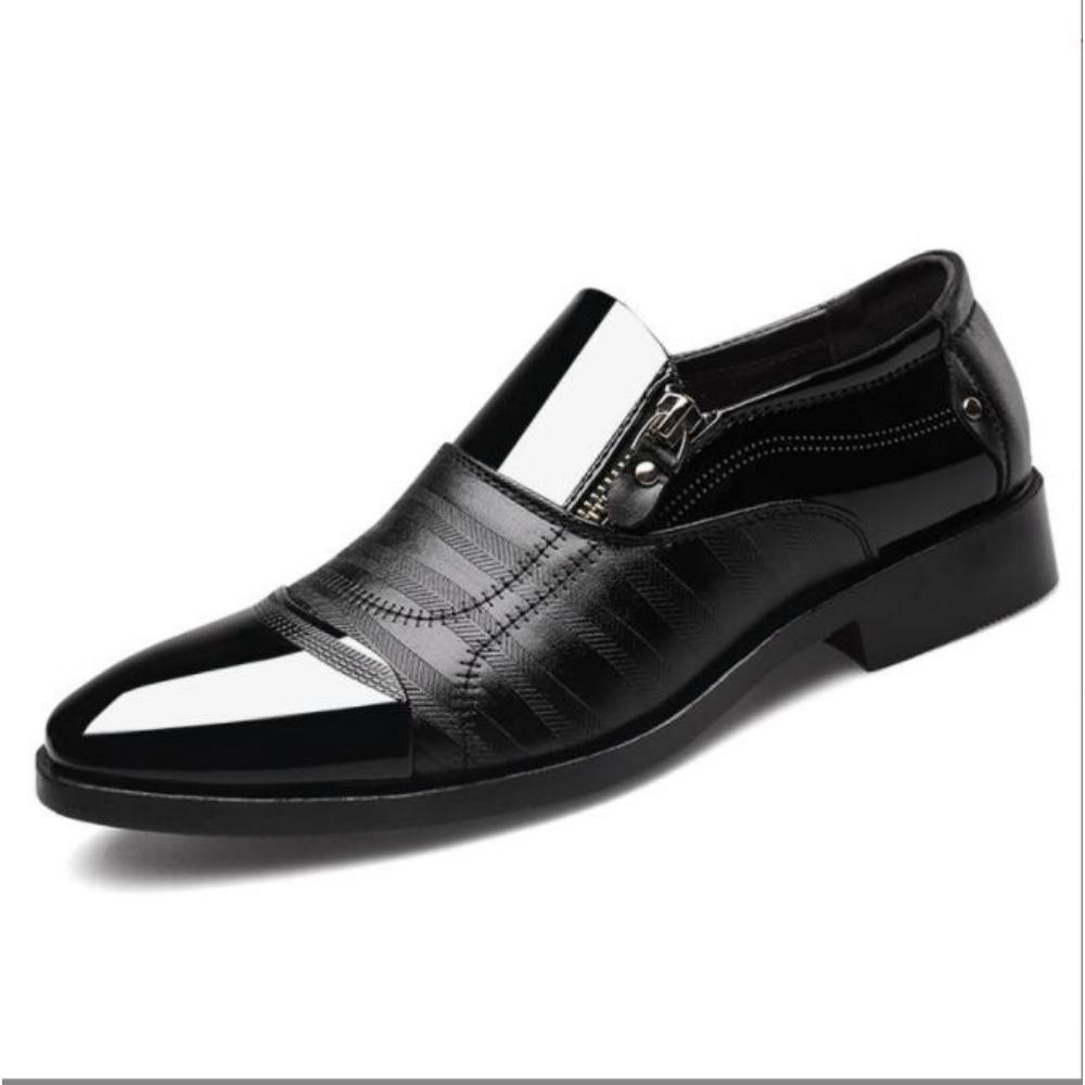 Leather Shoes Men Luxury Business Oxford  Breathable Patent Leather Formal Shoes Plus Size Man Office Wedding Flats Male Black