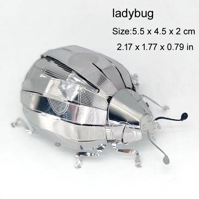 3D Metal Puzzle insect Animal Ladybug Mosquito Butterfly Carp Assembly Model DIY Manual Puzzle Jigsaw Toys For Kids Adult