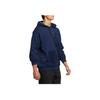 adidas Neo UVbe Spliced Logo Print Sport Drawstring Hoodie Pullover Long Sleeve Sweatshirt Unisex Tops Blue HN4731