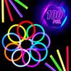 Set of 100 Folding Light Sticks with Connectors Neon Light Sticks - For Wedding, Party, Birthday, A69
