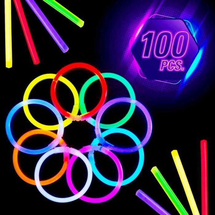 Set of 100 Folding Light Sticks with Connectors Neon Light Sticks - For Wedding, Party, Birthday, A69