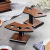 Wood Grain Plastic Dessert Rack Sushi Plate Hand-roll Rack Ice Cream Stands Dim Sum Dish Cake Stands Snack Trays Display Stands