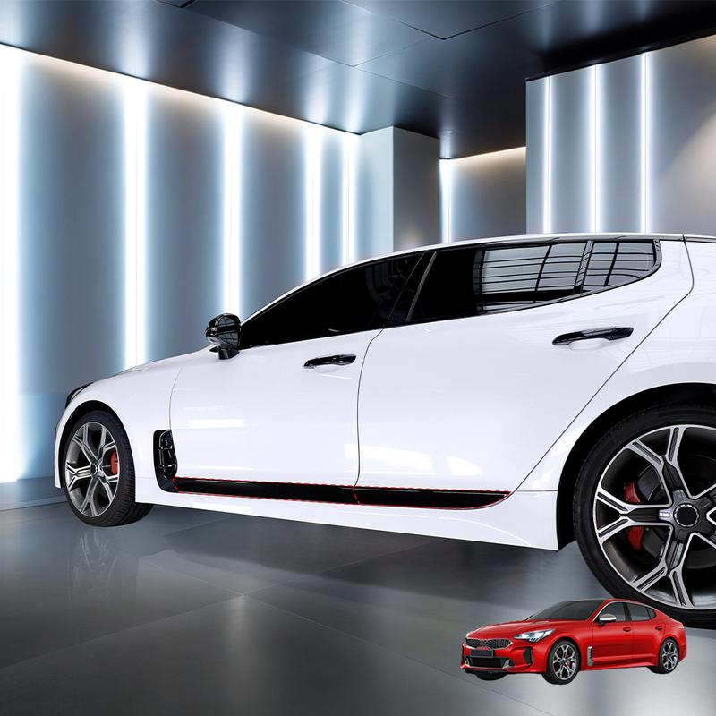 Car Tuning Carbon Fiber Car Body Side Decorative Strip Cover Trim Styling Decoration Molding For Kia Stinger 2018-