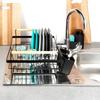Large Standing Dish Drainer Plates Cutlery Black Metal 45 Cm