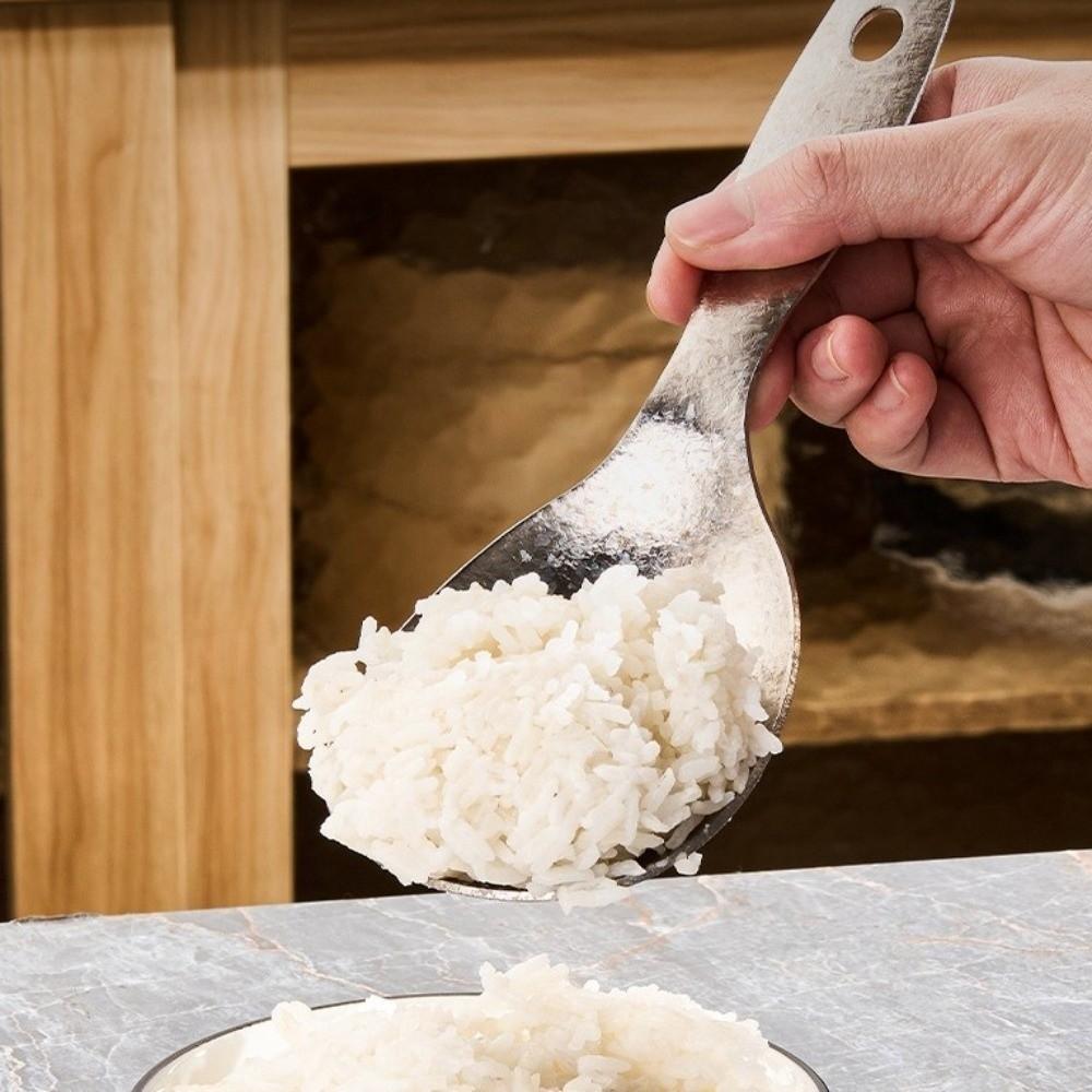 Non-Stick Pure Titanium Rice Spoon Lightweight Heat-resistant Serving Spoon Won't Damage Pot Anti-Bacterial Rice Scoop