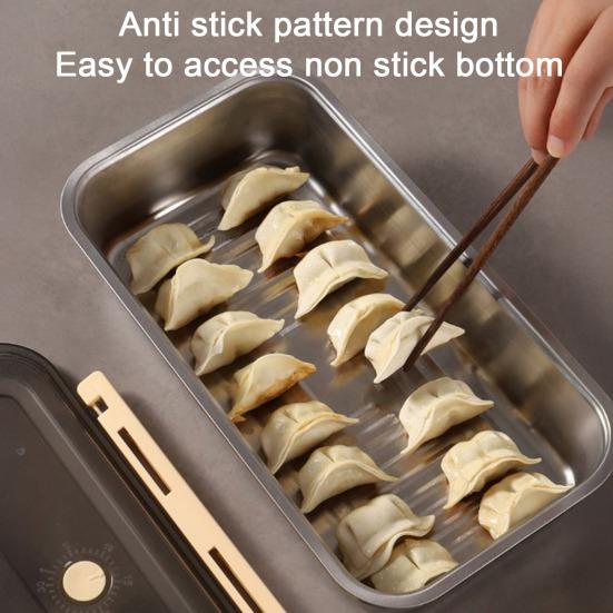 Stainless Steel Crisper Box with Date Lid Leak-Proof Food Storage Box Food Grade Refrigerator Preservation Box for Pickles Fruits Snacks Leftovers