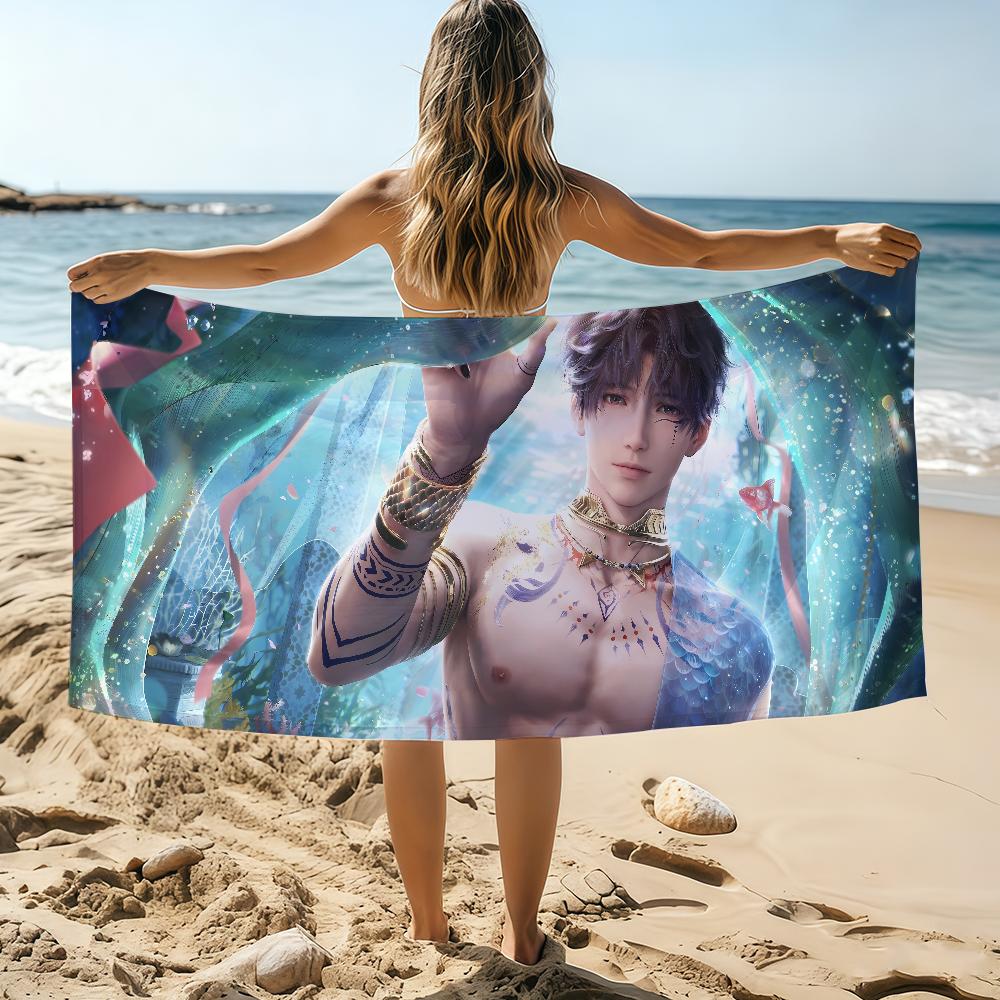 

Fashion L-Love and D-Deepspace Rafayel Towel Beach Towel Oversized Quick Dry Towel Absorbent Soft Swim BeachTowels for Men Women W40*H60(CM)