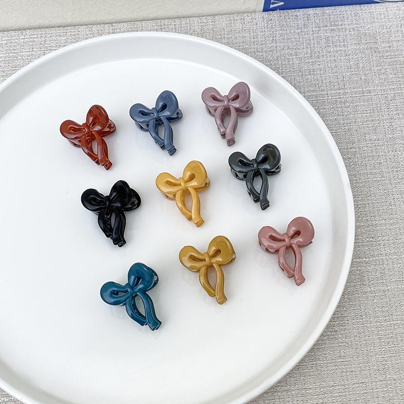 New Candy Color Gradient Bow Small Hair Clip for Women's Cute Mini Exquisite Colorful Grasp Clip Girl Hair Accessories