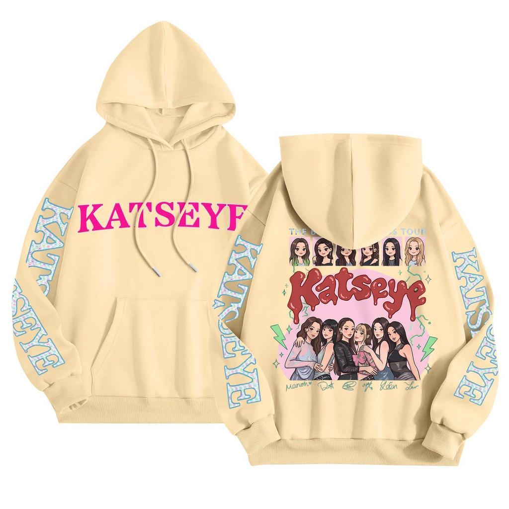 Unisex Mode Leichter Langarm-Pullover mit Taschen Bedruckter Hoodie