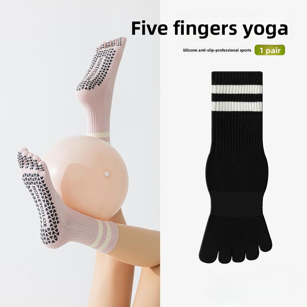 Five-finger Yoga Socks - Children's Sports Anti-odor Sweat-absorbing Fitness Exercise Sportswear - Indoor Pilates Split-toe Socks - Long Tights