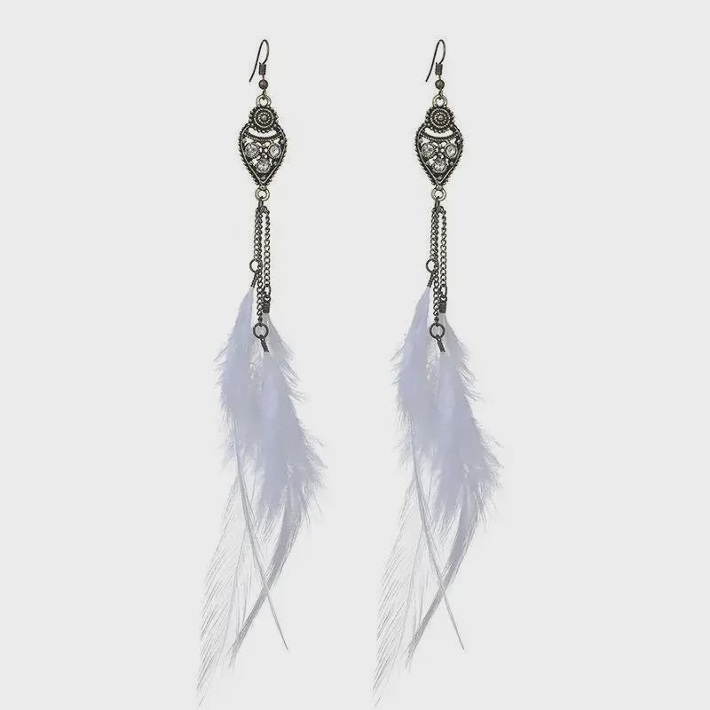 Handmade Bohemian Tassel Feather Earrings – Ethnic Style Travel Accessories for Women