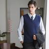 Unisex V-neck Wool Sweater Vest for Spring/Autumn Business Wear