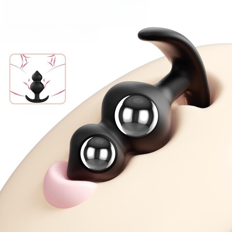 Analplug mit Stahlkugeln Buttplug Analkugeln Fetisch Männer Prostata-Massagegerät Sexspielzeug für Frauen Männer Analdilatator Buttplug