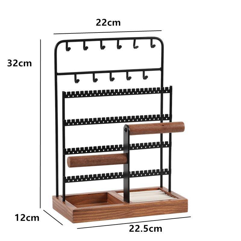

Earrings Jewelry Display Rack Large Capacity Eardrop Showcase Stand Bracelet Storage Shelf Necklace Jewellery Organizer Holder чёрный