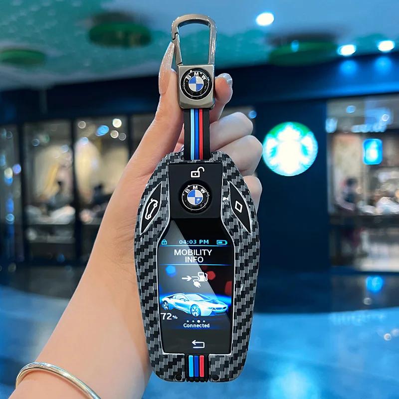 Car Key Case Cover Shell Fob For BMW Display LCD 5 6 7 Series 8 Series G01 G02 G05 G11 G12 G30 Keychain SK8