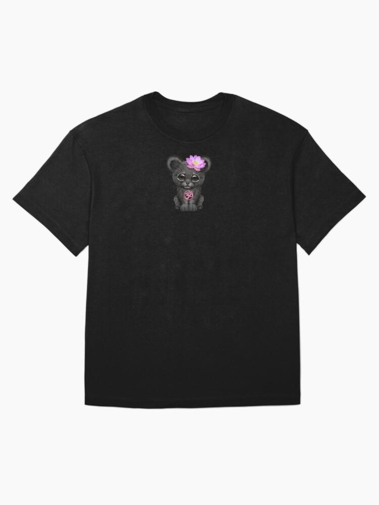 Black Panther Zen Black Panther with Pink Yoga Om Symbol Oversized Unisex T-Shirt