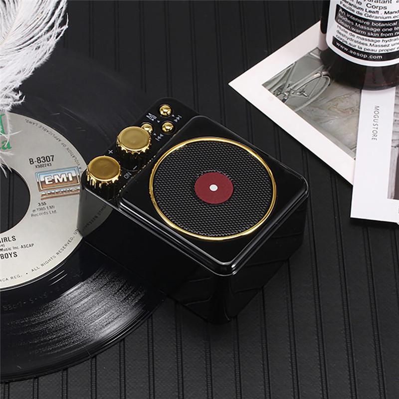 

T10 Portable Vintage Phonograph Sound Outdoor Wireless Bluetooth 4.2 Speakers чорний
