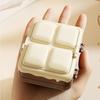 2Pcs Portable Plastic Double-layer Storage Box Mini Cream Series Jewelry Case with Mirror Exquisite Jewelry Storage Box Travel