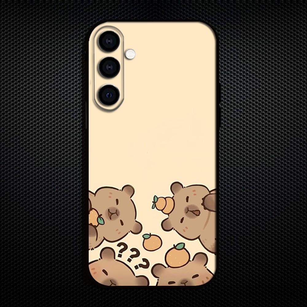 Cute Capybara Funny Phone Case For Samsung Galaxy A73/A72/A71/A70/A53/A52/A51/Others Soft Black Shell