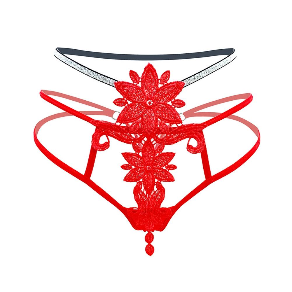 Thong Underwear Women Briefs Flower Embroidery G-String